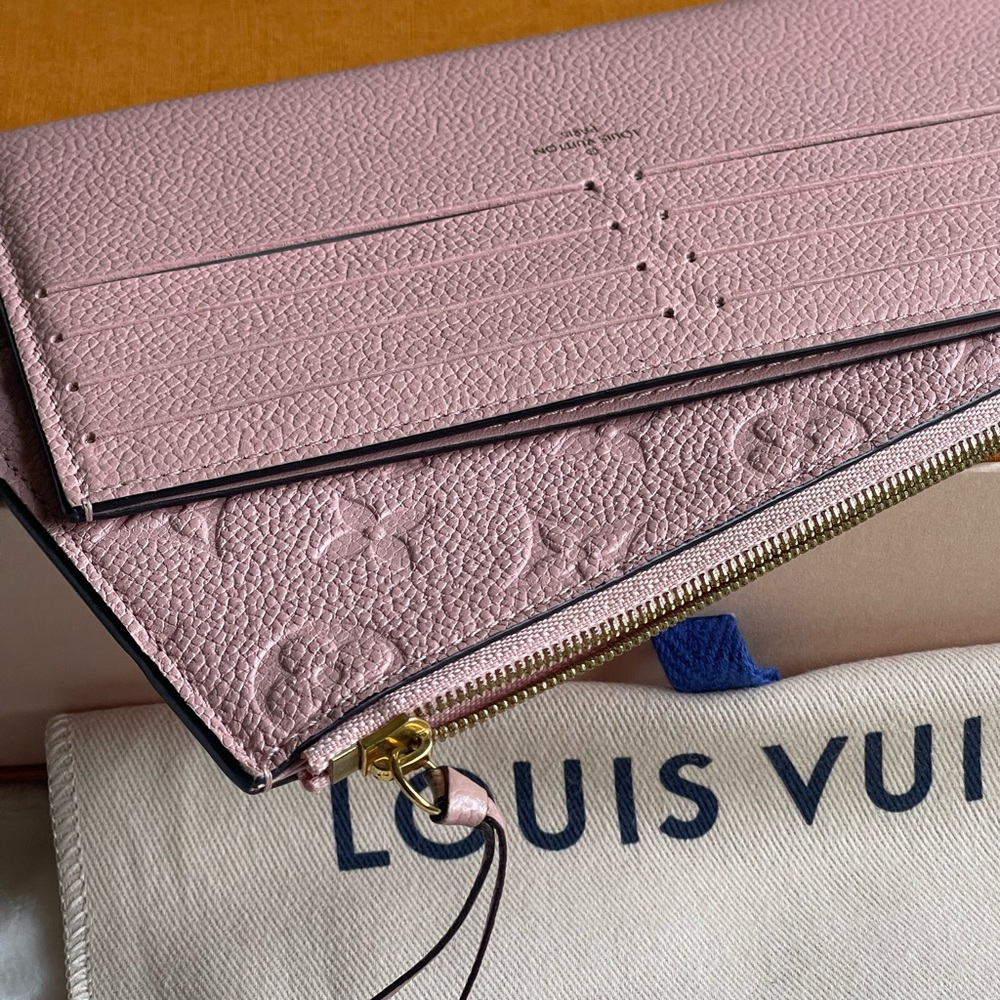 Louis Vuitton Felicie insert  empriente Pink Designer Wallet